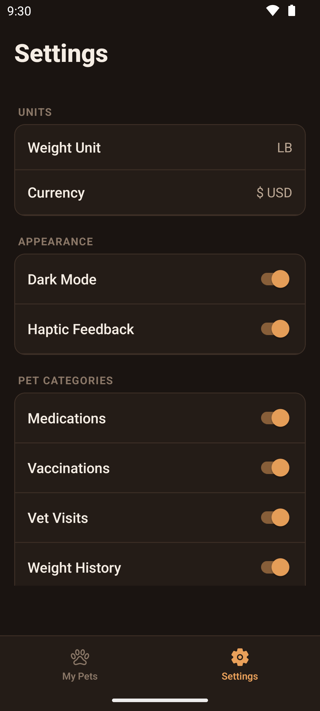 PawJournal screen 6