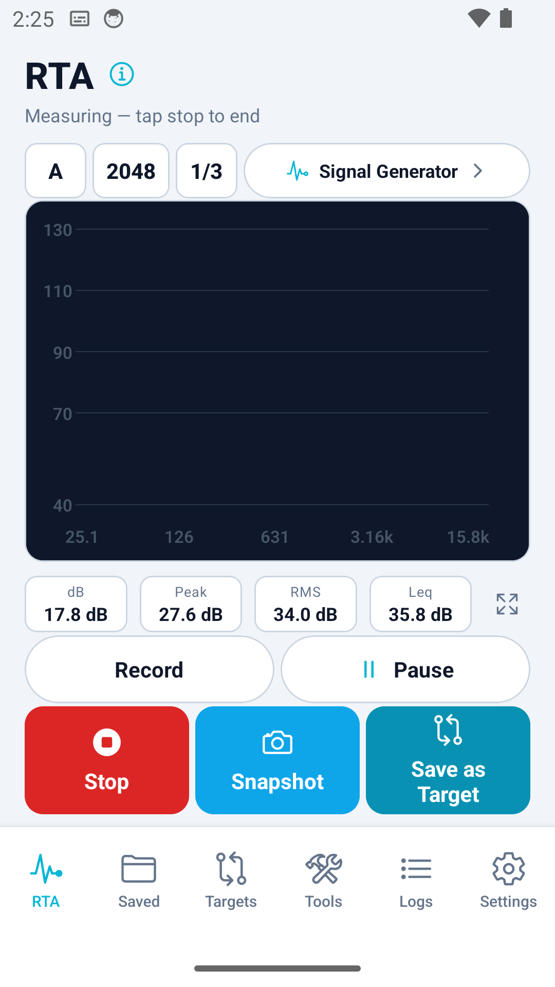 SignalKit running on an Android phone